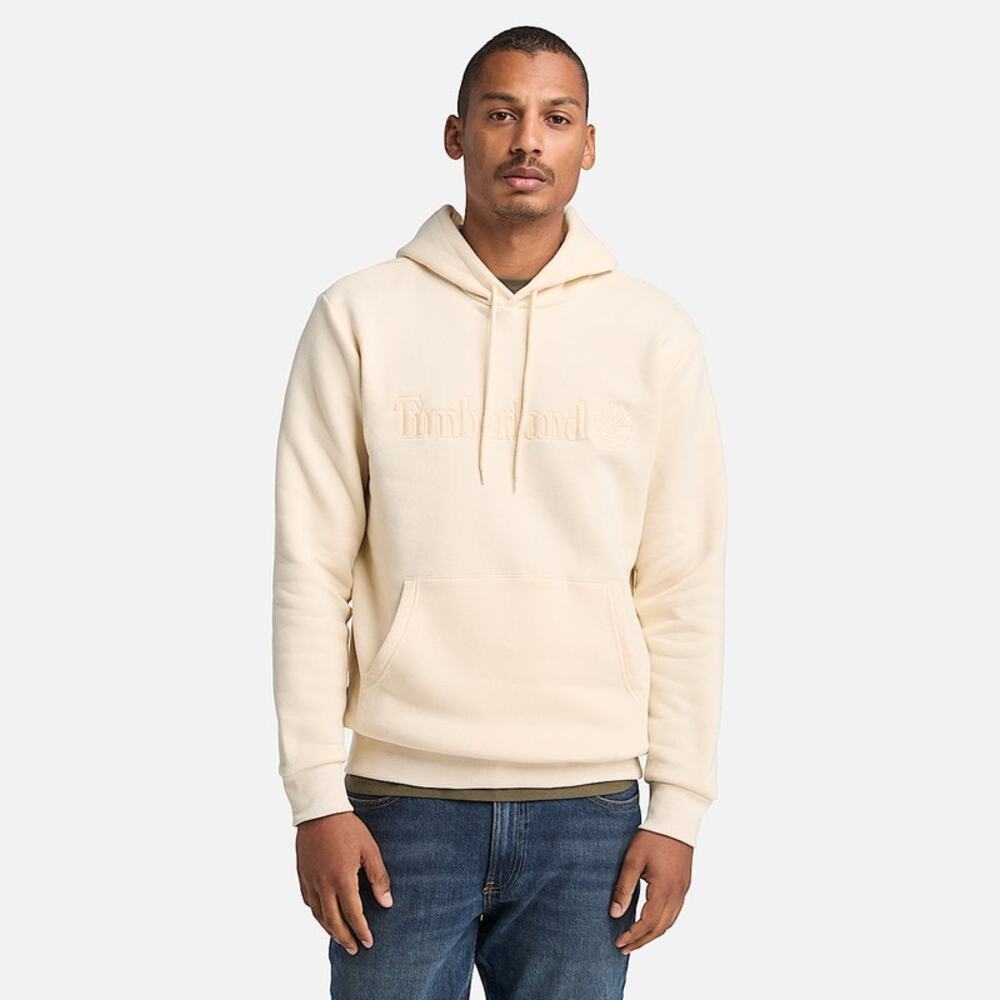 Timberland (M) Hampton Beige Hoodie Pullover Logo Gorpcore Neutral Sweatshirt